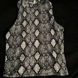 Caution to the Wind Crew neck strapless top